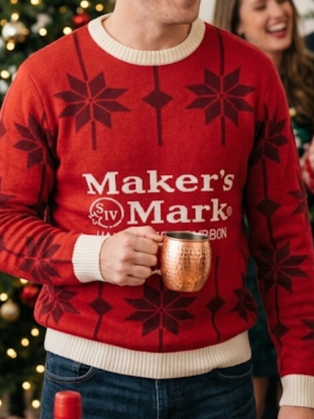 Red Crewneck Sweater for Men